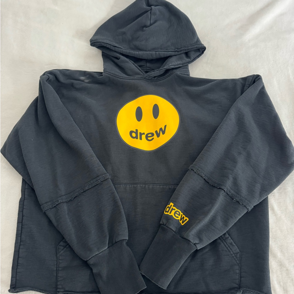 black distressed discontinued drew hoodie